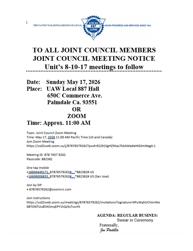  Joint Council meeting